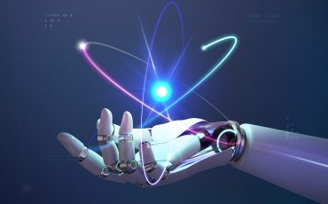 AI nuclear energy background, future innovation of disruptive te